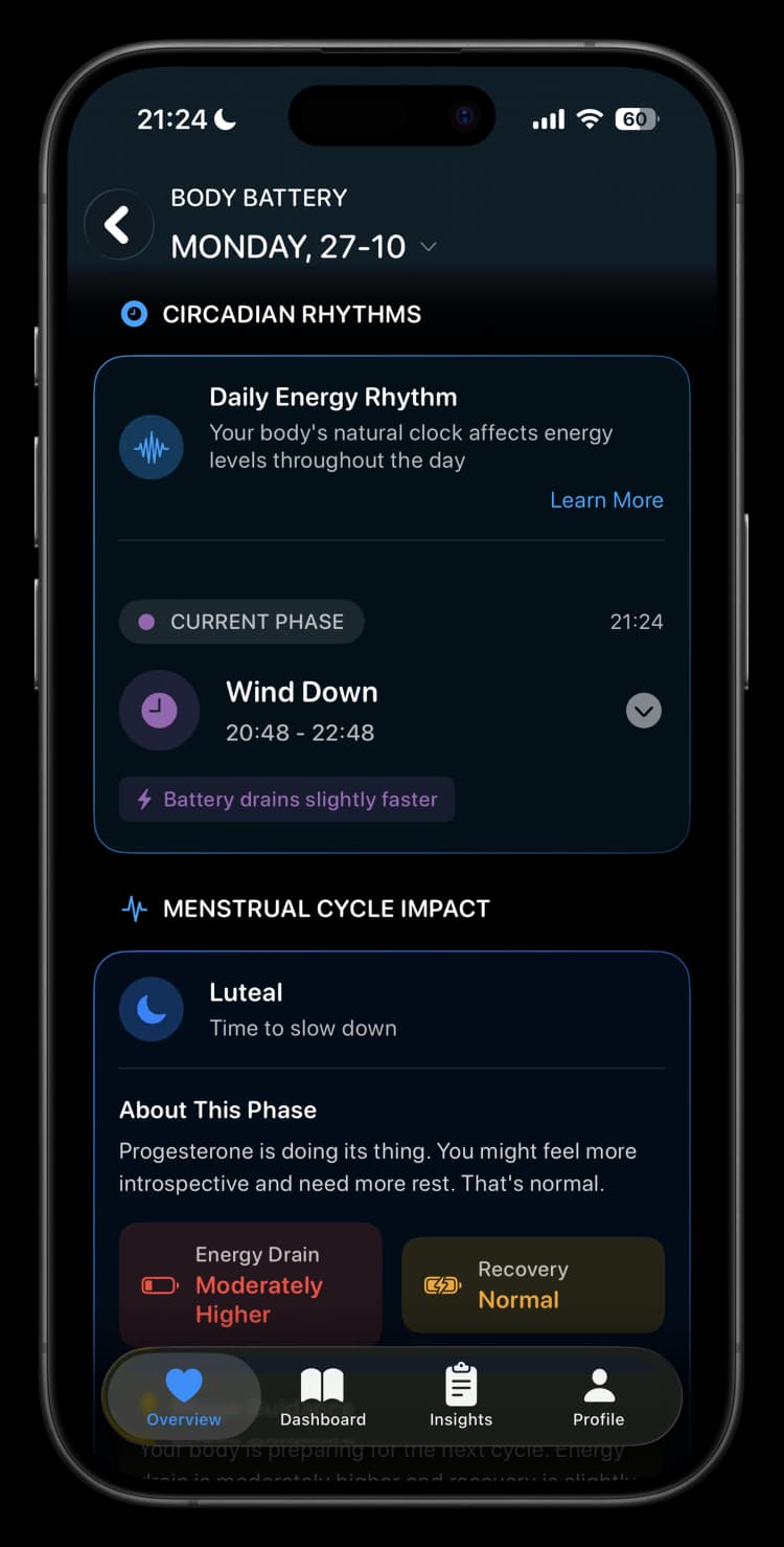 7 Circadian Phases Throughout the Day