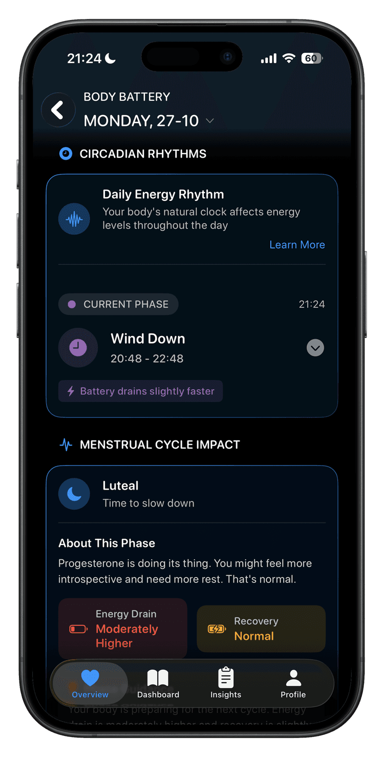 7 Circadian Phases Throughout the Day