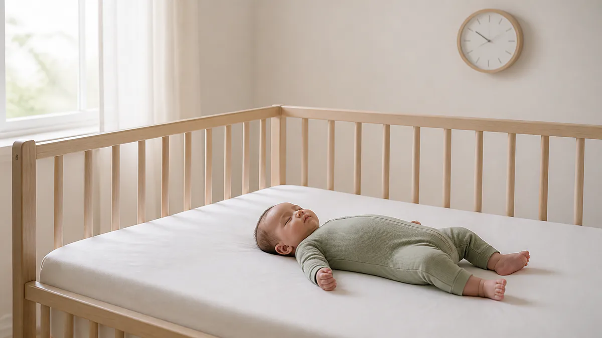 Baby sleeping during a daytime nap in a softly lit room